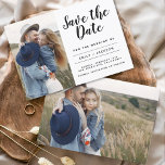 Orçamento Salva a Data Imagem Minimalista Elegante<br><div class="desc">Imagem minimalista e moderna do orçamento Salve o Cartão-postal de Casamento de Data. O cartão de convite para salvar a data inclui a tipografia moderna de script com letra manuscrita com um design chic e simples ao qual você pode adicionar sua fotografia personalizada de noivado.</div>
