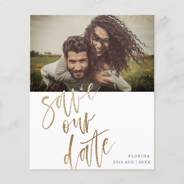 Orçamento Salve Nossa Data Faux Dourada Calliograf (Frente)