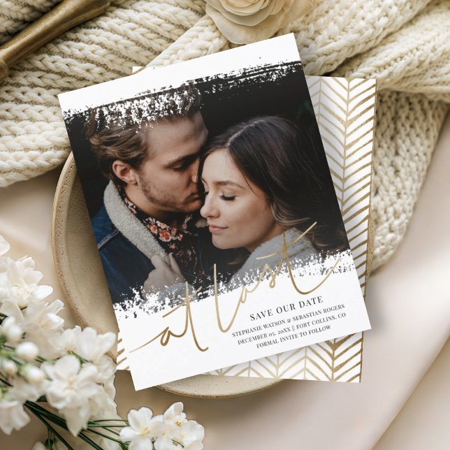 Orçamento Salve Nossa Data Foto Dourada e Branca (Criador carregado)