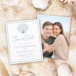 Orçamento Seashell Beach Dusty Blue Salve a data