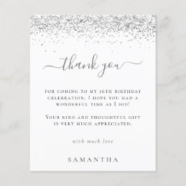 Orçamento Silver Glitter Foto Sweet 16 Obrigado