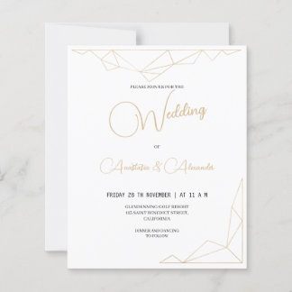 Orçamento Simples Convite Dourado De Casamento.