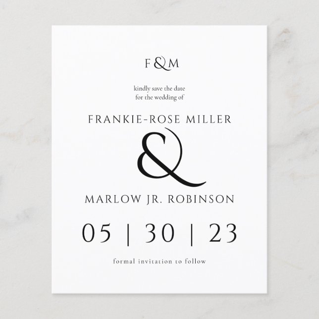 Orçamento Simples Elegante Sem Foto Salvar a Data (Frente)