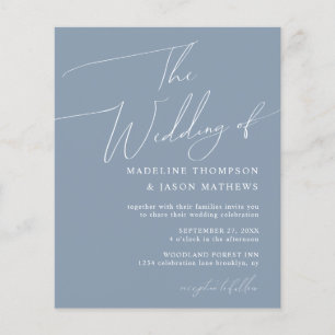ORÇAMENTO Simples Pó Azul Script O Casamento
