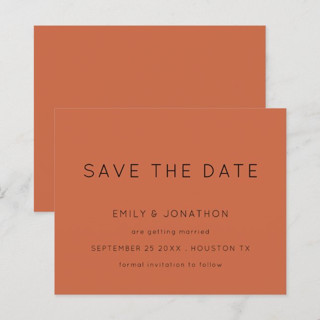 Orçamento Simples Tipografia Terracotta Salvar Dat (Frente/Verso)