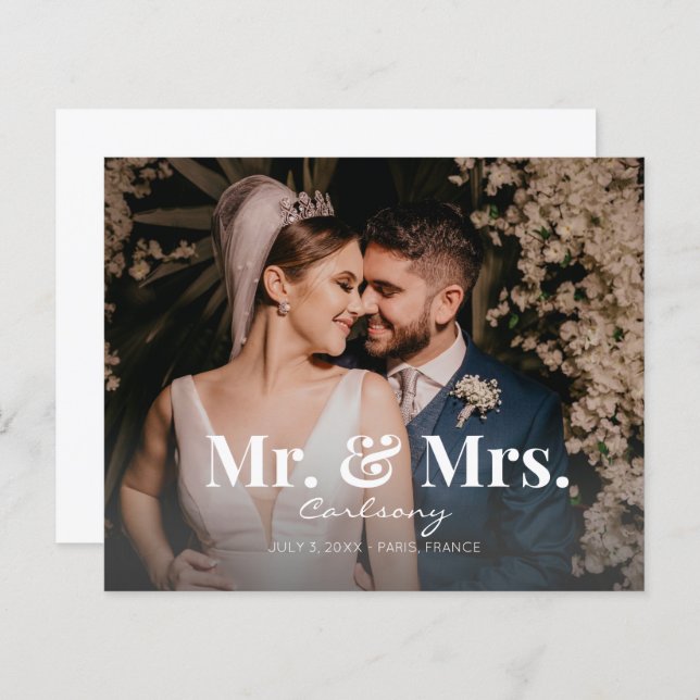 Orçamento Sr. Anúncio de casamento da & Sra. Photo (Frente/Verso)