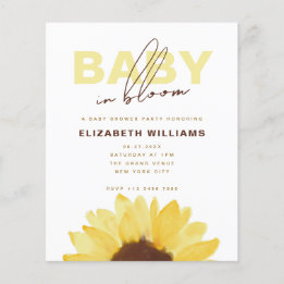 Orçamento Sunflower Baby no Bloomment Party - Chá