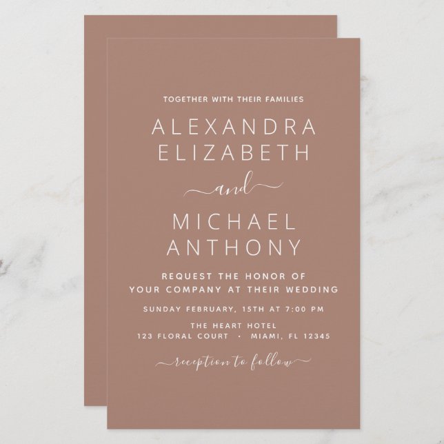 Orçamento Terra Cotta Boho Casamento Moderno Simpl (Frente/Verso)