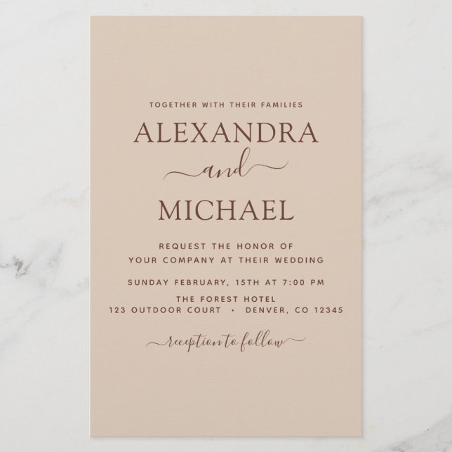 Orçamento Terra Cotta Boho Casamento Moderno Simpl (Frente)