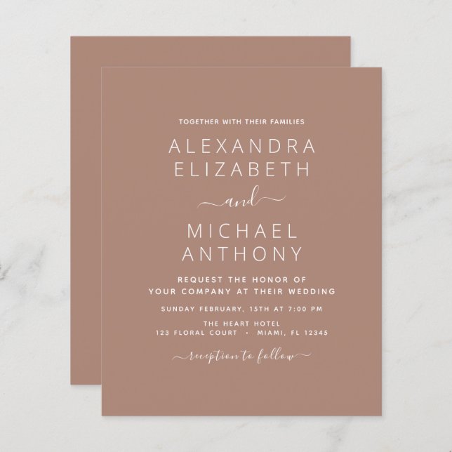 Orçamento Terra Cotta Boho Casamento Moderno Simpl (Frente/Verso)