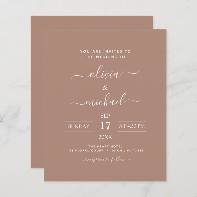 Orçamento Terra Cotta Boho Casamento Moderno Simpl (Frente/Verso)