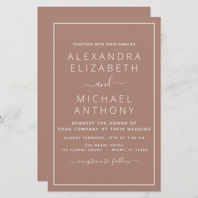 Orçamento Terracotta Boho Casamento Moderno Simple (Frente/Verso)