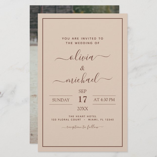 Orçamento Terracotta Boho Casamento Moderno Simple (Frente/Verso)