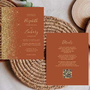 Orçamento Terracotta Dourada Glitter Código QR Cas