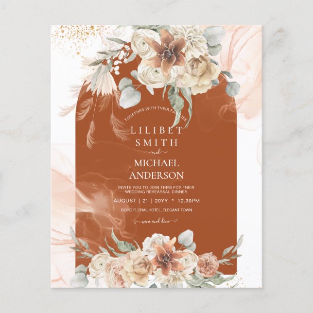 ORÇAMENTO Terracotta Floral Pampas Grass REHEARSAL (Frente)