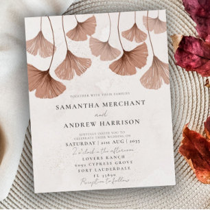 Orçamento Terracotta Ginkgo Convite para Casamento