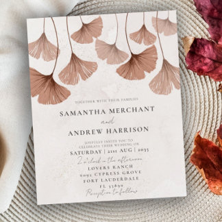 Orçamento Terracotta Ginkgo Convite para Casamento