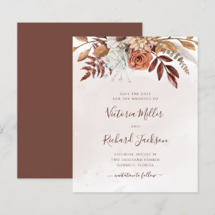 Orçamento Terracotta Rust Flowers Boho Fall Foliag