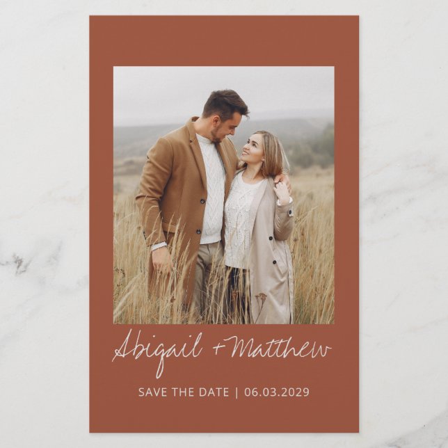 Orçamento Terracotta Salvar Data Convite Folheto (Frente)