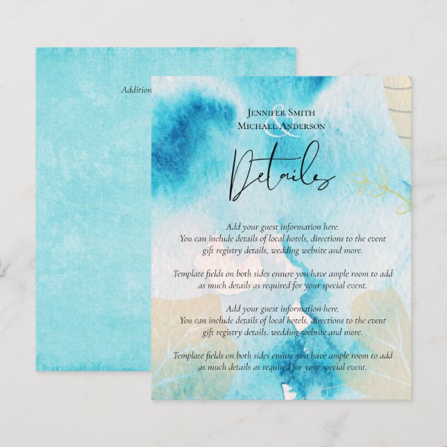 ORÇAMENTO Tons de Vidro do Mar Aquarela Casamento (Frente/Verso)