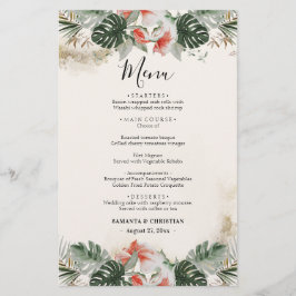 Orçamento Tropical Palm Greenery Menu Casamento