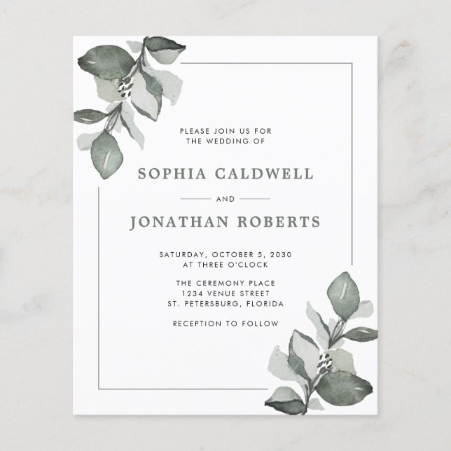 Orçamento Tudo em Um Casamento Eucalipto Verde Dus (Frente)