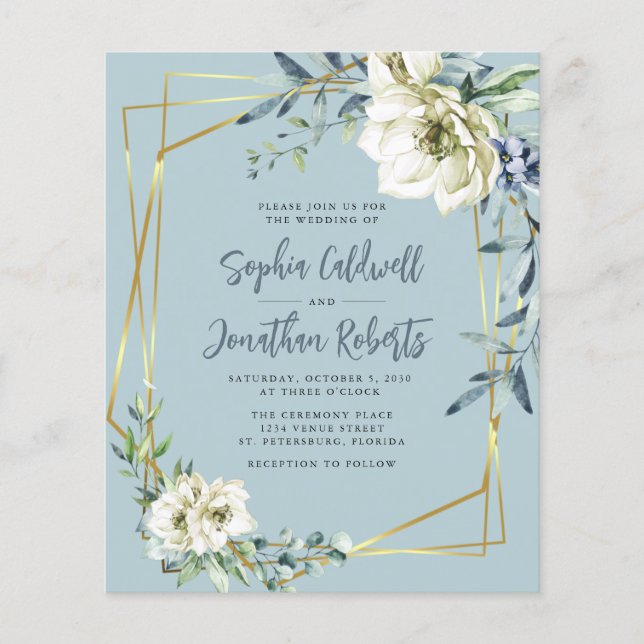 Orçamento Tudo em Um Convite de casamento Floral A (Frente)