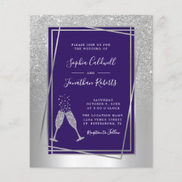 Orçamento tudo em um Convite de casamento prateado