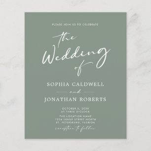 Orçamento Tudo em Um Convite de casamento Sage de 