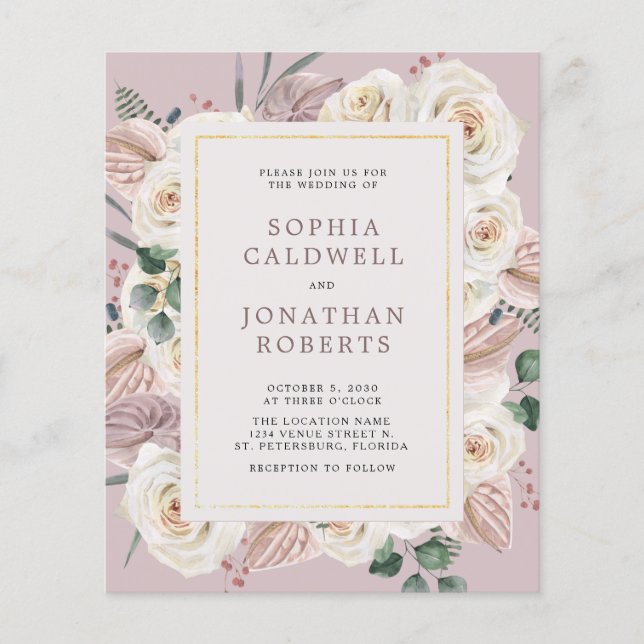 Orçamento Tudo em Uma Rosas Brancas Convite para C (Frente)