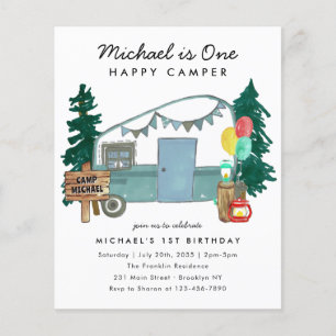 Orçamento Um Feliz Camper Woods primeiro aniversar