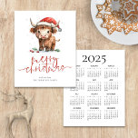 Orçamento Vaca Highland 2025 Calendário Feliz Nata<br><div class="desc">Orgulho do Pai Natal em 2025 Calendário Feliz Natal. Um orçamento com um preço menor de 4, 5 x 5, 6" de semivrofe de 110 lb, semelhante em espessura a um cartão postal. Há um por folha. Bonitinho festivo pelos desejos de férias, com este design divertido com uma doce vaca...</div>