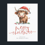 Orçamento Vaca Highland 2026 Calendário Feliz Nata<br><div class="desc">Orgulho do Pai Natal em 2026 Calendário Feliz Natal. Um orçamento com um preço menor de 4, 5 x 5, 6" de semivrofe de 110 lb, semelhante em espessura a um cartão postal. Há um por folha. Bonitinho festivo pelos desejos de férias, com este design divertido com uma doce vaca...</div>
