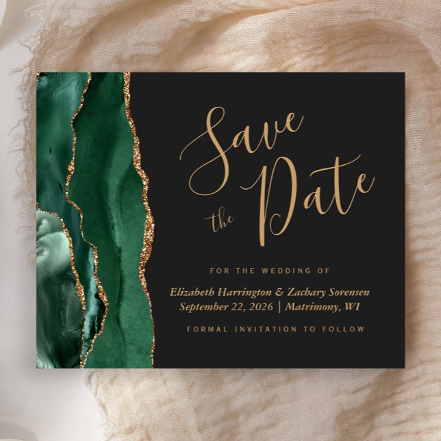 Orçamento Verde Dourado Ágata Escuro Casamento Sal (Criador carregado)