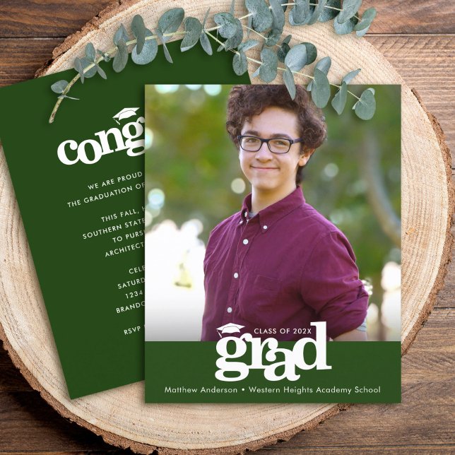 Orçamento Verde Foto Graduação Negrito Cap Convite (Criador carregado)