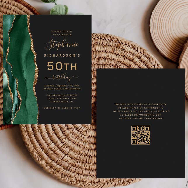 Orçamento Verde Ouro Ágata Código QR 50º Aniversár (Criador carregado)