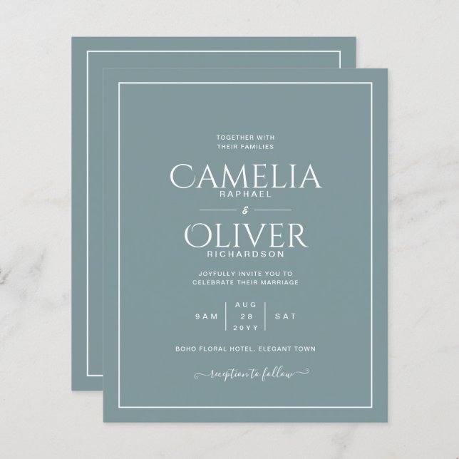 ORÇAMENTO Verde Sálvia Escuro MONOCROMÁTICO Casame (Frente/Verso)