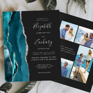 Orçamento Verde-Teal Prata Ágata Escuro Casamento 