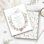 Orçamento Vermelhos Vermelhos aniversário de 40 an<br><div class="desc">Cor verde-aquosa moderna A estrutura botânica do boho é acentuada por pequenas flores de poinsettia.</div>