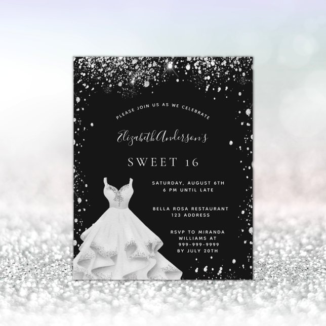 Orçamento Vestido de Sweet 16 preto com glitter de (Criador carregado)