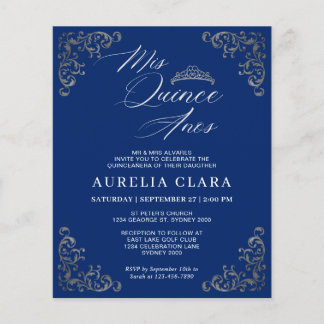 ORÇAMENTO Vintage Azul Prata Mis Quince Festa de Q