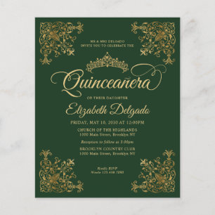 Orçamento Vintage Emerald Green Quinceanera