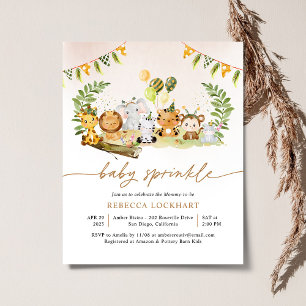 Orçamento Wild Safari Girl Baby Sprinkle Convite