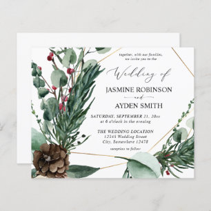 Orçamento Winter Berries & Pine Greenery Casamento