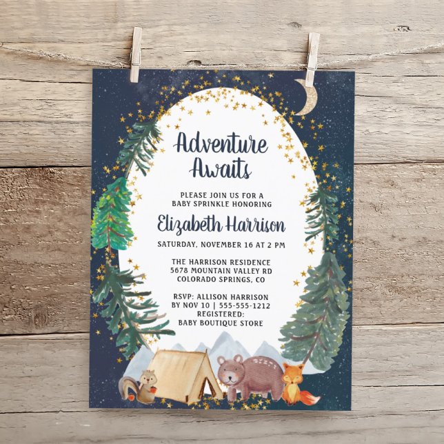 Orçamento Woodland Night Sky Baby Sprinkle (Criador carregado)