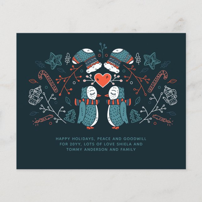 Orcas de Natal do Orçamento Arte Foliar Escandinav (Frente)