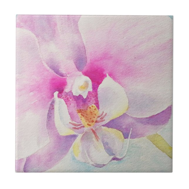 Orchid Watercolor Azulejo (Frente)