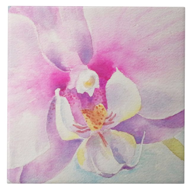 Orchid Watercolor Azulejo (Frente)