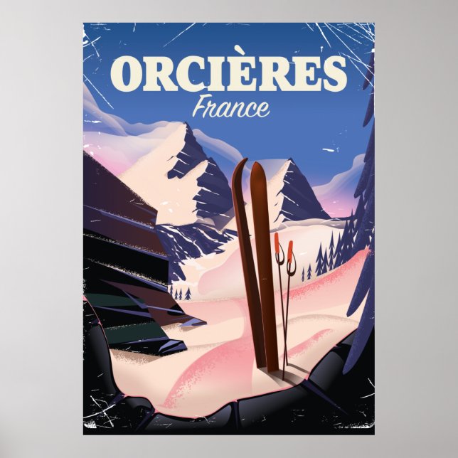 ORCIÈRES france ski poster (Frente)