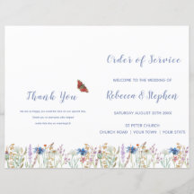 Ordem de Serviço de Casamento com Flores Silvestre